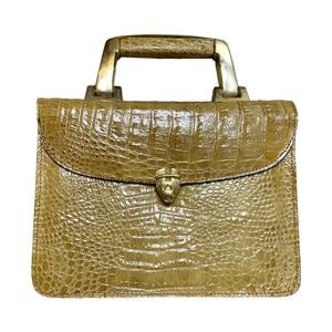 Vintage Amelia Berko Leather Tan Retro Purse Bag Crossbody Flap Purse